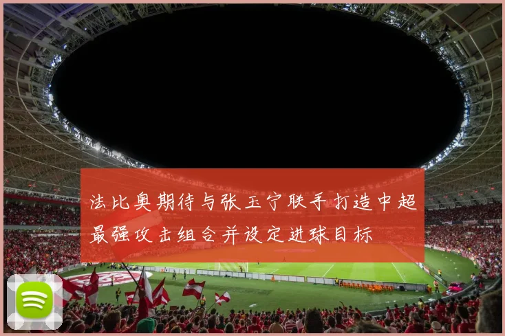 法比奥期待与张玉宁联手打造中超最强攻击组合并设定进球目标